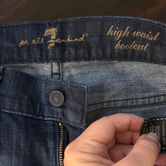 7 For All Mankind Dark Blue Straight Jeans - Picture 3 of 5